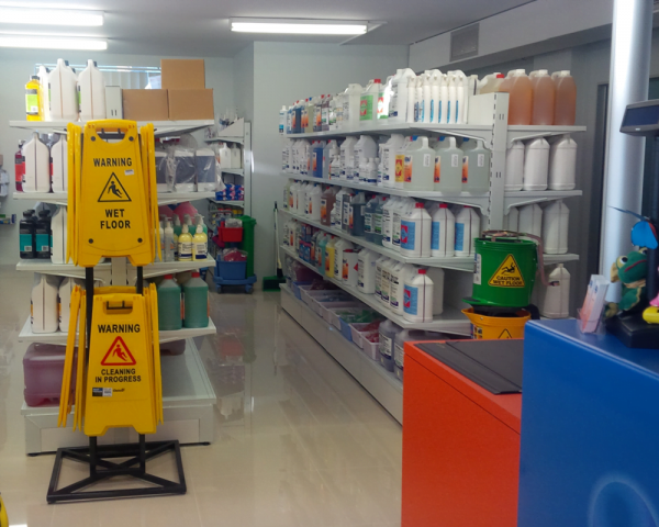 Gondola Shelving In Cleaning Products Store