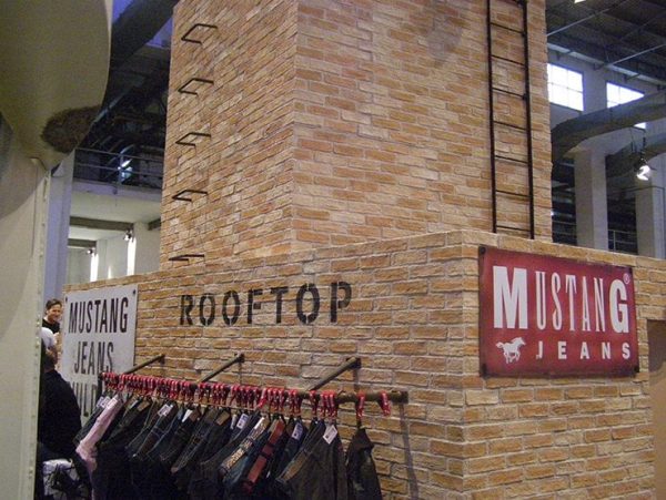 fake brick Decorative wall panels in retail store