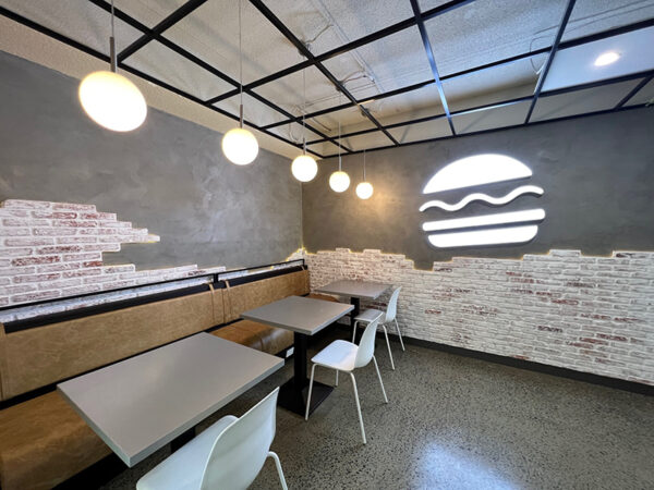 artificial-brick-wall-panels-in-burger-restaurant