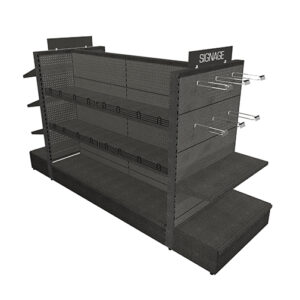 Primo Gondola Unit With Shop Shelving on both ends