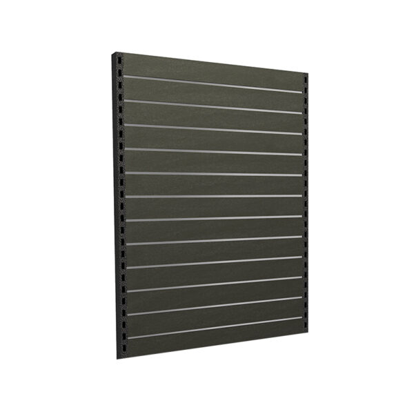 Dark Woodgrain Slat wall gondola Shelving back panel