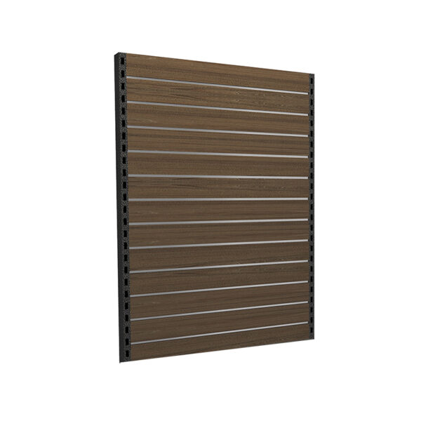 Dark grain Slat wall gondola Shelving back panel