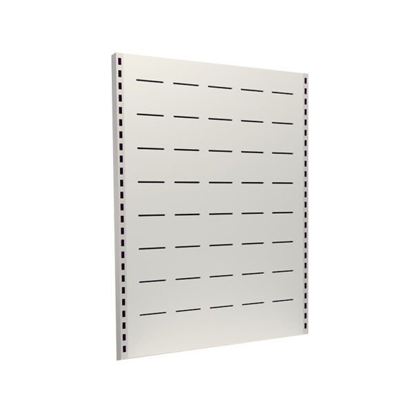 white slotted wall gondola Shelving back panel