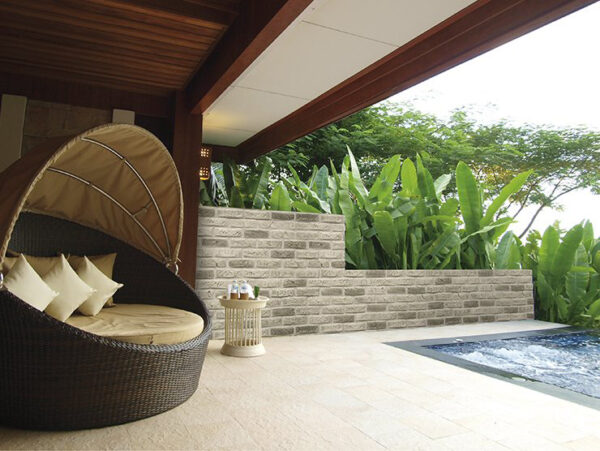 3D-faux-brick-panels-in-swimming-pool-feature-wall